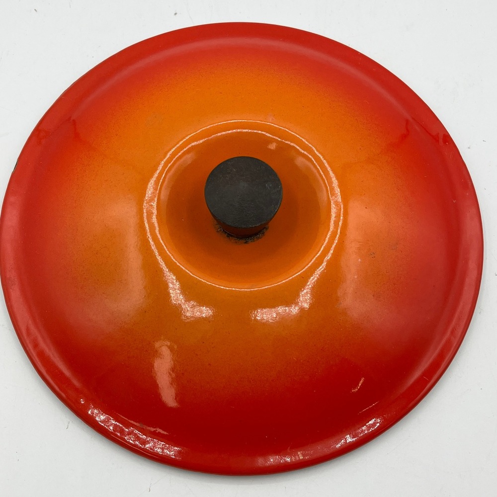 Le Creuset Flame Orange Enamel Cast Iron Replacement Lid P 20 Made‎ In France 8"